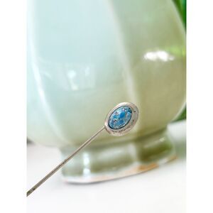 Vintage Blue Stone Cabochon Stick Pin